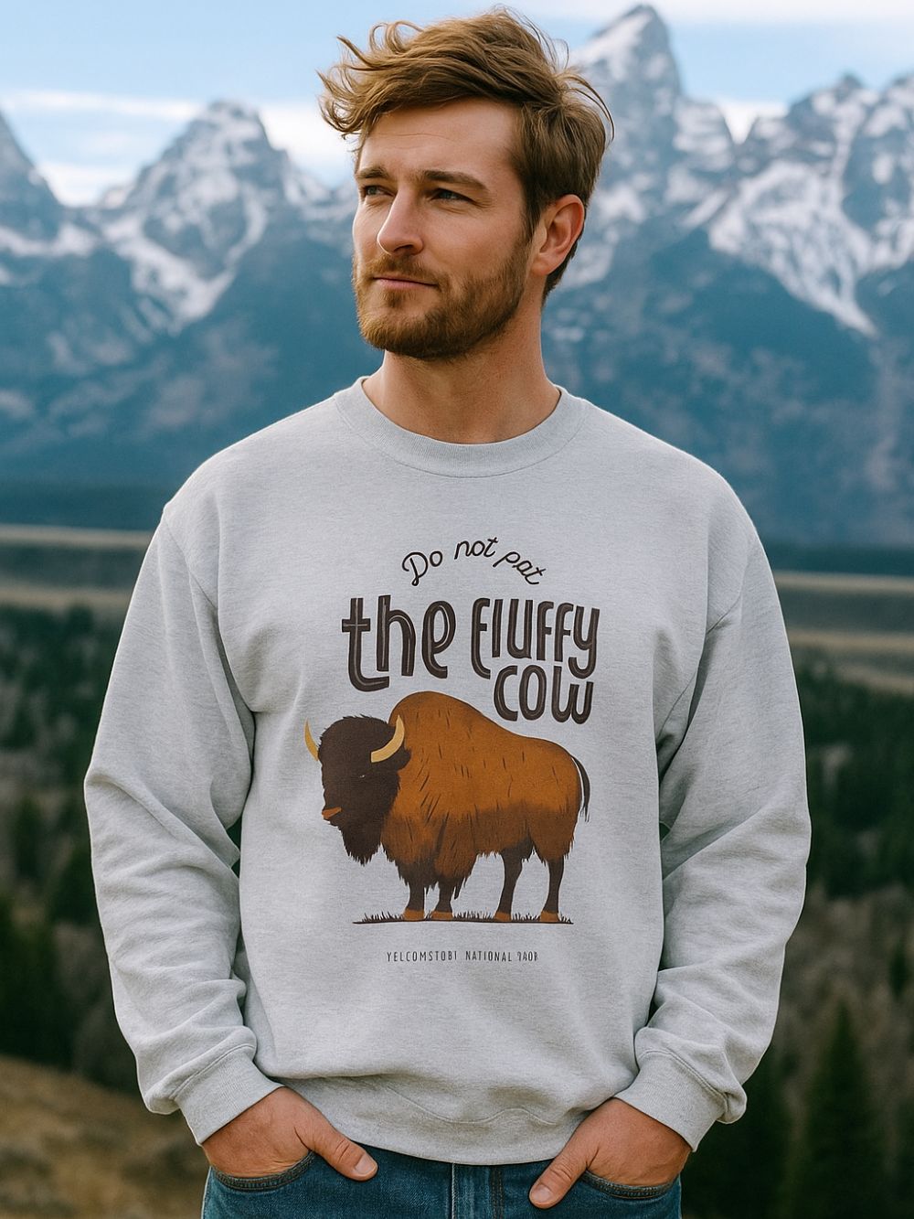 Do Not Pet the Fluffy Cow - Unisex Crewneck Sweatshirt