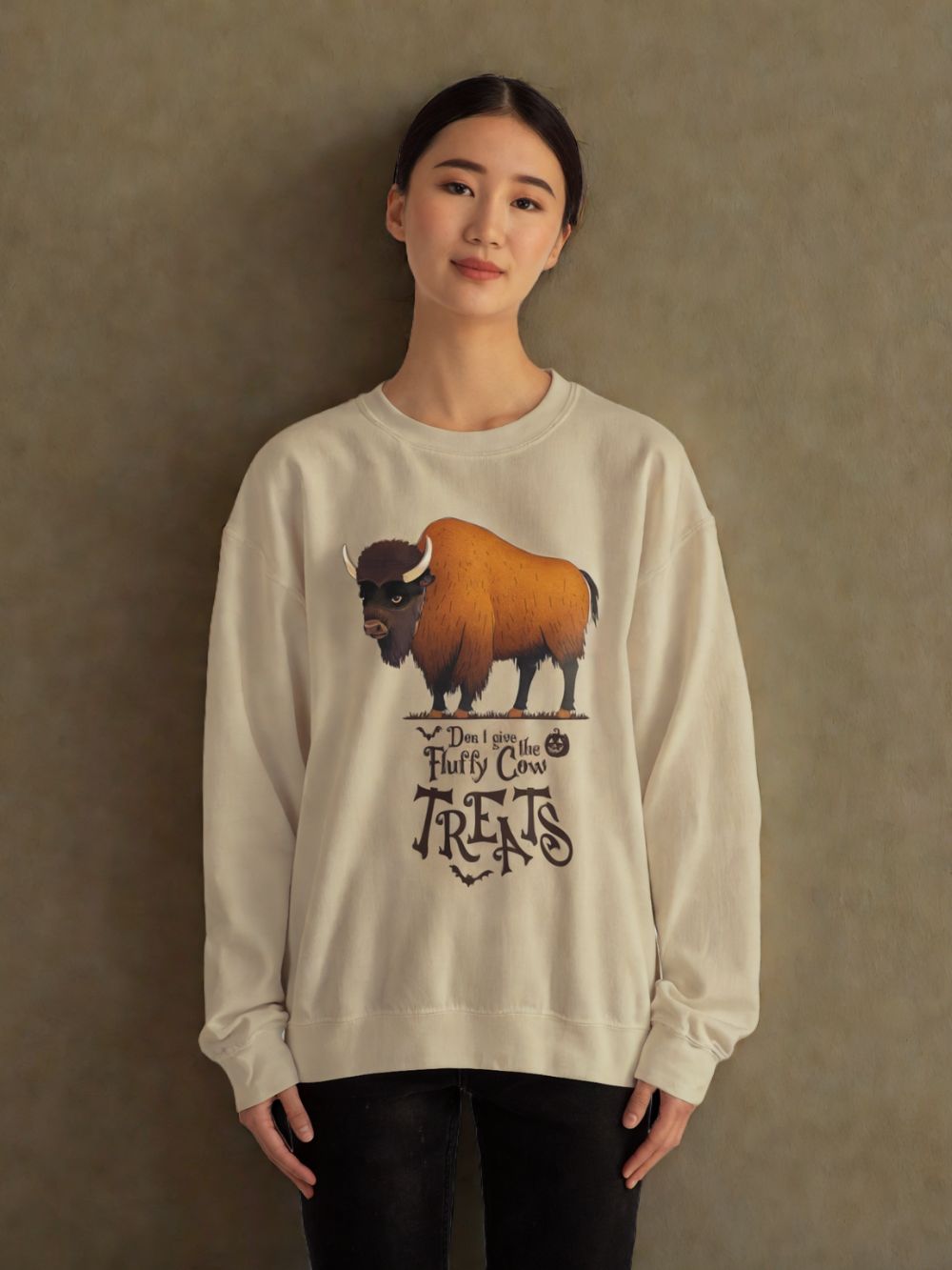 Fluffy Cow Halloween Sweatshirt