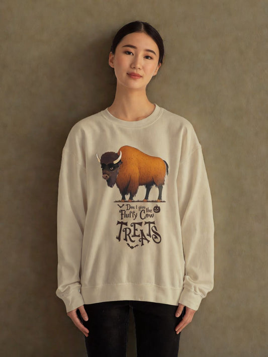Fluffy Cow Halloween Sweatshirt